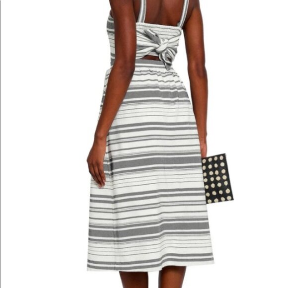 JOIE Cabeza Striped Cotton Midi Stripe Sundress Pockets Tie Back Retail $348.00 - Picture 4 of 16